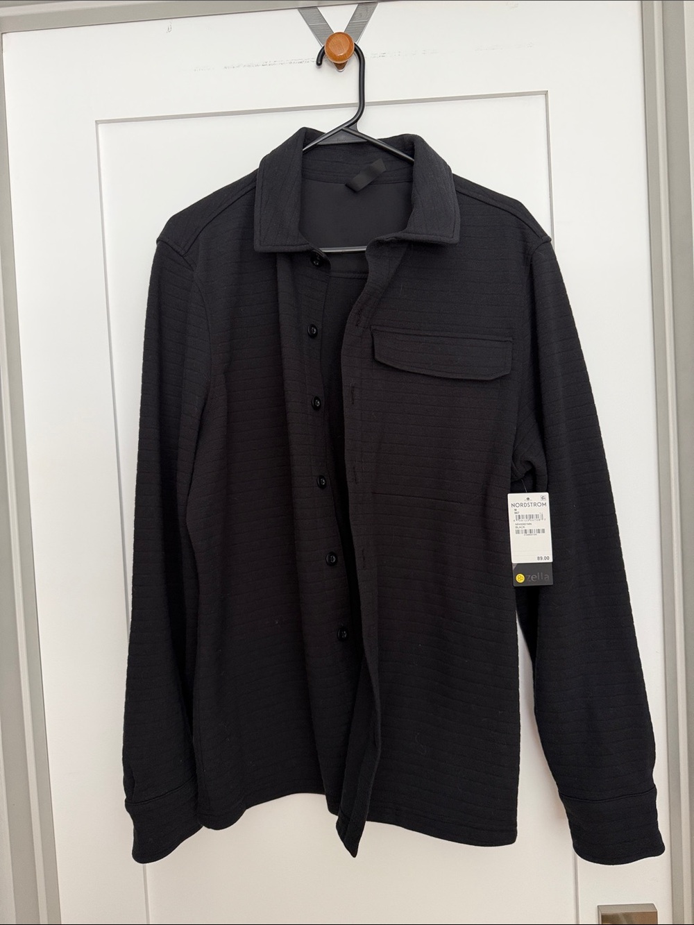 Zella Men’s Black Lightweight Button-Up Shirt Jacket
